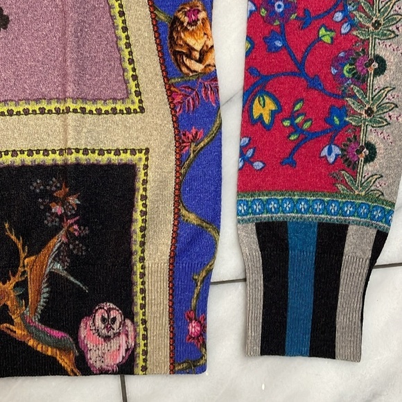 ETRO Silk & Cashmere lightweight sweater colourful size 38 XS-S - Picture 2 of 4